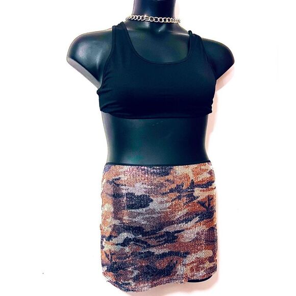 NWT Army Fatigue Print Mini Skirt - Picture 1 of 5